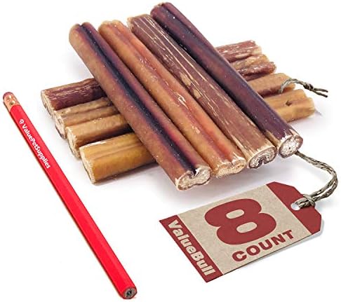 ValueBull Premium Bully Sticks, Thick, Natural Dog Chews - 100% Angus Beef, Free-Range, Grass-Fed, Low Odor, Rawhide Alternative, Grain-Free, Cleans Teeth