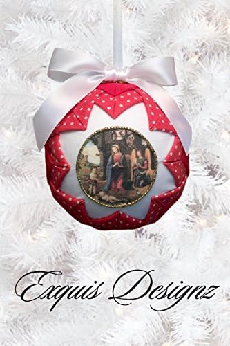 Red &amp; White Nativity Quilted Fabric Ornament