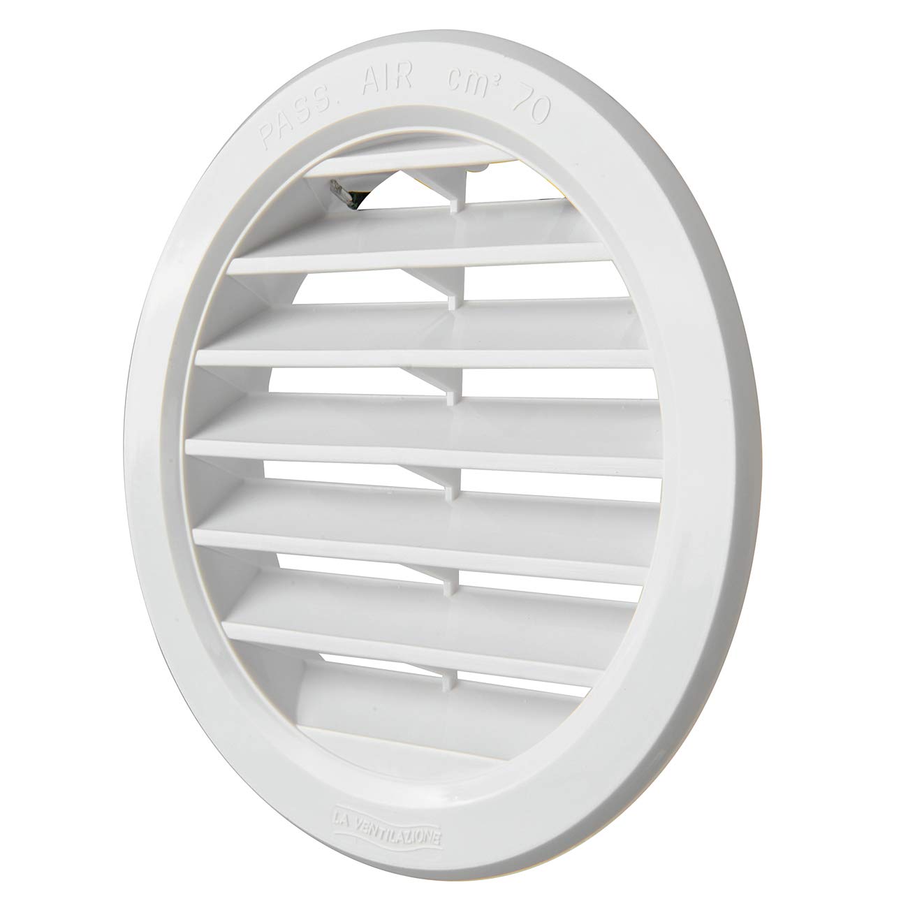 La Ventilazione T10B Ventilation Grille Round Plastic Recessed White Diameter 120 mm