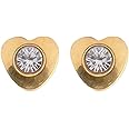 STUDEX Tiny Tips April Crystal Heart Stud Earrings for Little Sensitive Ears 4mm-TT-5024