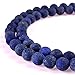 PLTbeads Natural Gemstone Loose Beads Matte Approxi 15.5 inch DIY Bracelet Necklace for Jewelry Making (10mm, Matte Lapis Lazuli)
