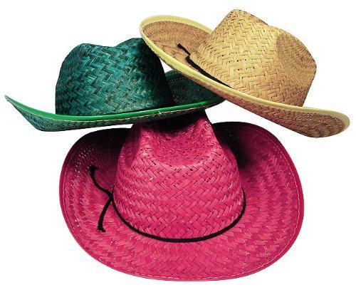 Fun Express Adult Assorted Straw Cowboy Hat (1 Dozen)