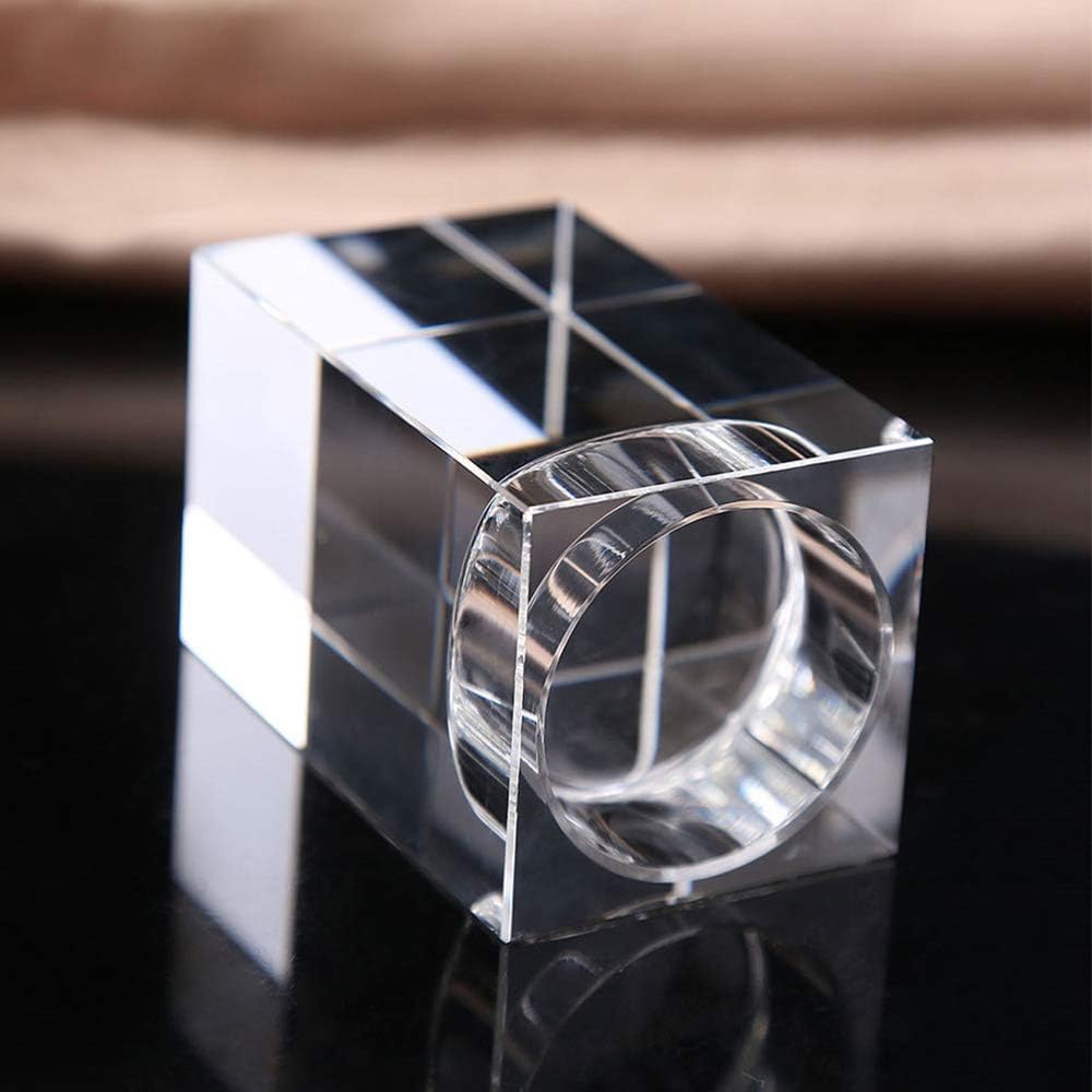 Odowalker Clear Crystal Candle Holders Tea Light Holders Candleholders Candlesticks Romantic Elegant Centerpieces Solid Square for Wedding and Anniversary Home Décor Candlelight (4pcs 2×2×1.6 inch): Home & Kitchen