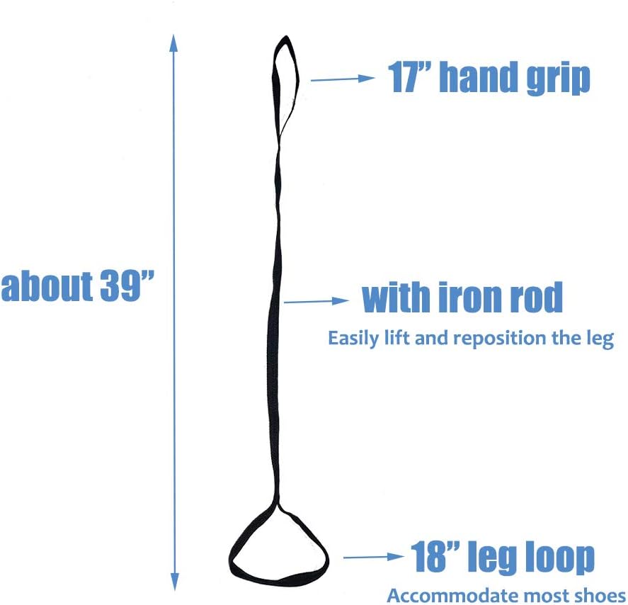 Leg Lifter Strap Rigid Knee Hip Replacement Recovery Kit Foot Lifter Strap Knee Thigh Patient Handicap Car Assist Lift Belt for Adult, Elderly, Disability Mobility Aid Occupational Therapy Tools (39"): Health & Personal Care