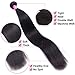 Brazilian Straight Human Hair Bundles With Closure 10A Unprocessed Straight Hair 3 Bundles with Middle Part Lace Closure B-Fashion Remy Human Hair Extensions (16 18 20 and 14 Closure)