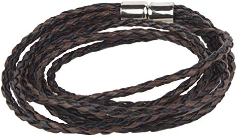Naveli Brown and Black Multilayered String Magnetic Bracelet for Boys/Men