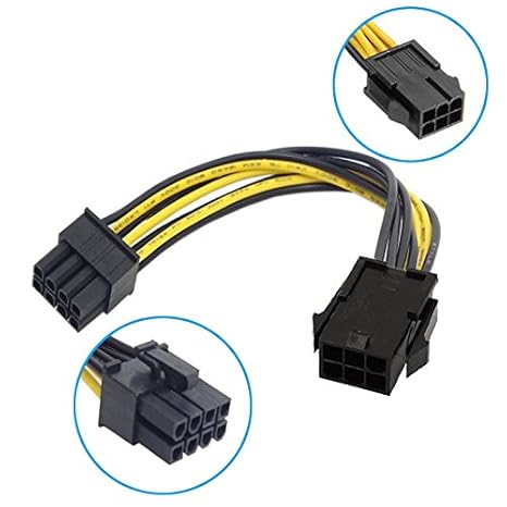 R10 6 Pin auf 8 Pin PCIE PCI Express Grafikkarte Stromkabel Adapter Strom Kabel, PCI-E 6-polig, 8-Pin Power-Kabel, 6-Pin PCIe