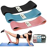 Shape Bod Fabric Resistance Band Set of 3 Bands for Exercising Your Hip, Booty, Legs - Ideal for Workout or a Stretch at Gym, Home and Travel - Carry Case with Fitness Program Included.
