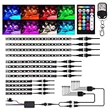 12Pcs Motorcycle LED Light Kit Strips, Atmosphere LED Lighting Strip, RGB Multicolor Accent Glow Neon Lights Lamp with Dual IR/RF Remote Controller for Harley Davidson Honda Kawasaki Suzuki