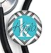 Stethoscope Tag - Grey and White Chevron / Turquoise Blue Center - Personalized Name - Steth ID Tag
