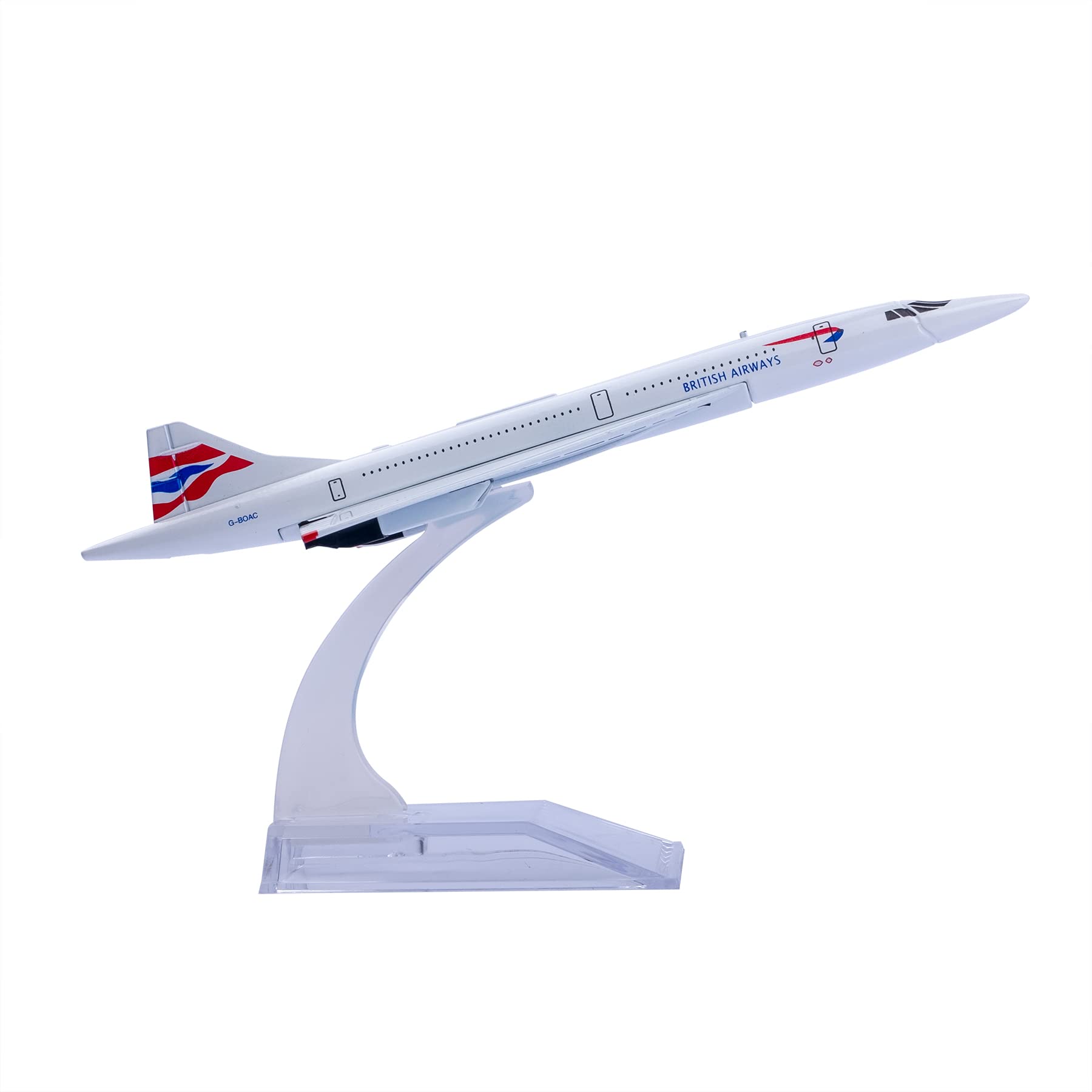 Bswath Plane Model British Airways G-BOAC Concorde Model Airplane Metal Plane Die-cast Alloy Airplanes for Gift and Collection (British Concorde)