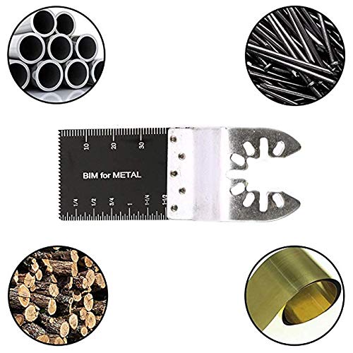 50 Pack Professional Bi-Metal Oscillating Saw Blades Nail/Metal/Wood Universal Multitool Quick Release Blade Fits Dewalt, Porter Cable,Rockwell,Makita,Black & Decker,Bosch Craftsman (50 pcs Bi-metal)