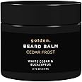 Golden Grooming Beard Balm | Unique Masculine Scent | Shea Butter for Beard Growth | Tames, Moisturizes & Styles – Cedar Frost, 2oz