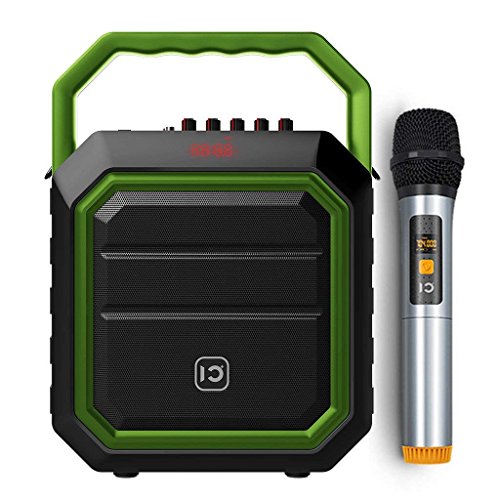 Portable PA System Karaoke Machine Microphone and Speaker System Wireless Bluetooth Microphone Microfono Kids Karaoke Block Rocker for Party Outdoor Live Performance Teaching Green 30W