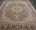 Feraghan/New City Traditional Isfahan Wool Persian Area Rug, 2' x 3', Light Blue/Silver