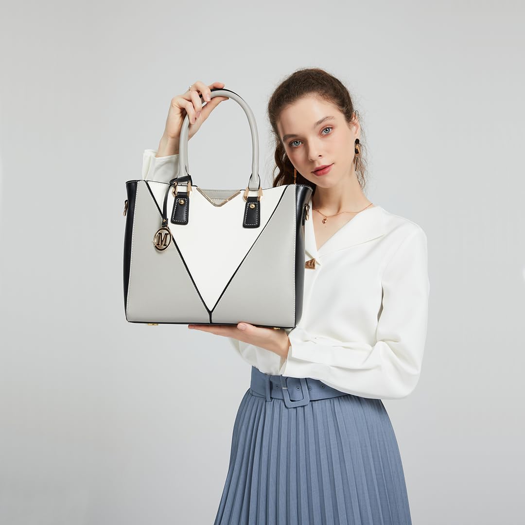 Miss Lulu Handbags for Women Look V-Shape Shoulder Handbag Lightweight Medium Tote Bag PU Leather