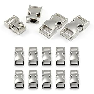 Ganzoo Kliksluiting van metaal in 10-delige set, 3/8 inch clipsluiting/steeksluiting voor paracord-armbanden…