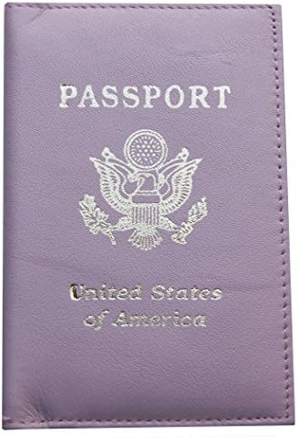 Light Pink Passport Cover Holders Genuine Leather Id Wallet Case Travel Organizer