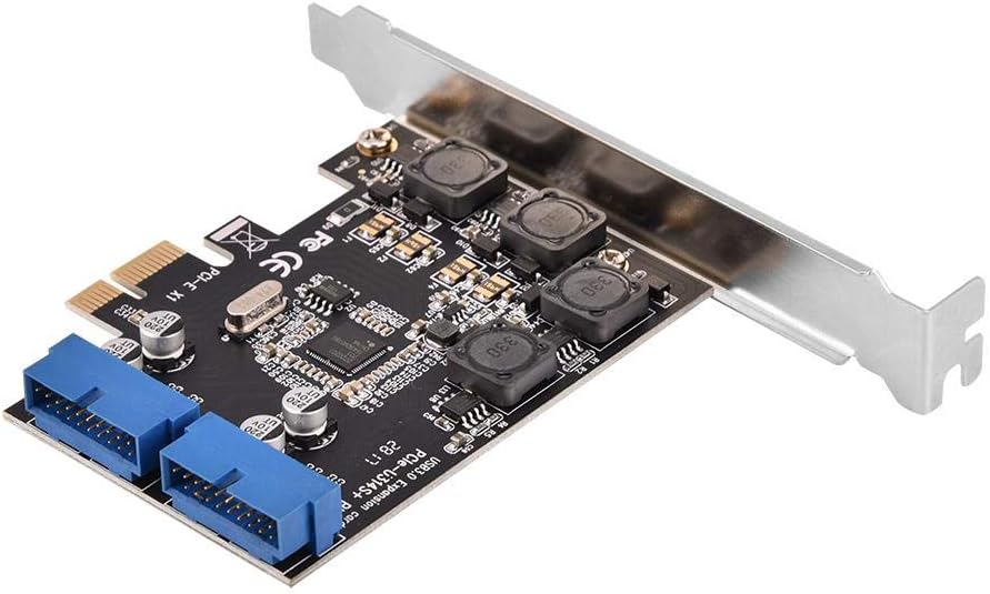 2 Port USB 3.0 PCIE Internal Card, PCI Express Expansion Card up to 5Gbps Chipset 19 Pin USB 3.0 Card Adapter with Low Profile