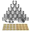 CozYours 4oz metalen blikken met deksels 24 stuks + handgemaakt met liefdesstickers 24 stuks; Kaarsblikken…
