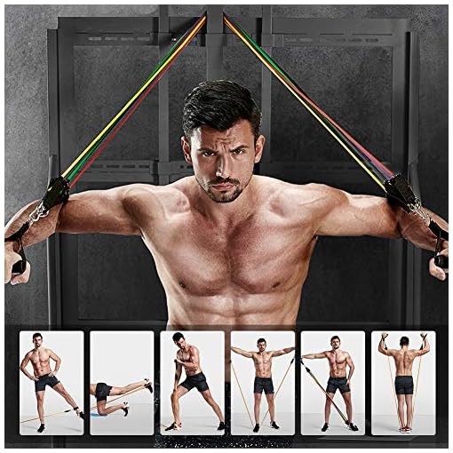 COOWOO Resistance Bands Set, Exercise Bands with Door Anchor, Handles, Waterproof Carry Bag, Legs Ankle Straps for… - Image 7