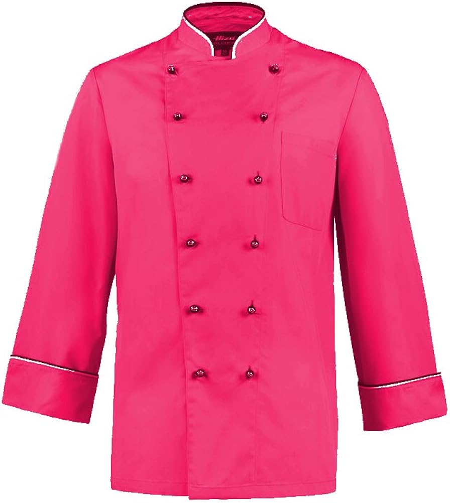 HIZA Men's Chef Jacket 524011 000 0067 Pink Pink Amazon.co.uk