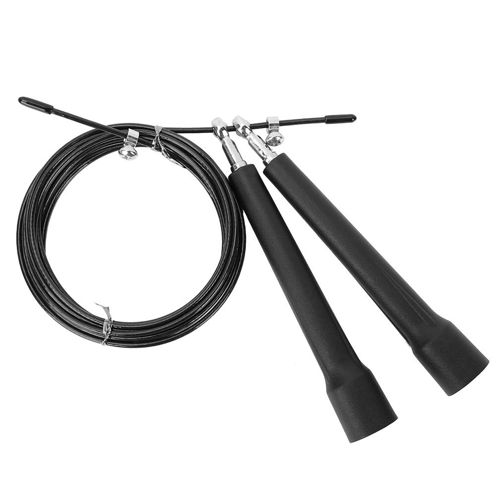 ROSEBEAR Speed Jump Skipping Rope,Steel Wire Speed Jump Rope,Exercise Gym Training Sports Equipment for Men and Women.(Black)