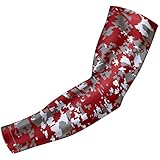 bucwild Sports Compression Arm Sleeve - Youth & Adult Sizes - Baseball Football Basketball Sports (1 Arm Sleeve - Maroon Camo - Adult Medium)