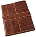 Distressed Leather Refillable Travel Journal with Handmade Paper - 6 x 8