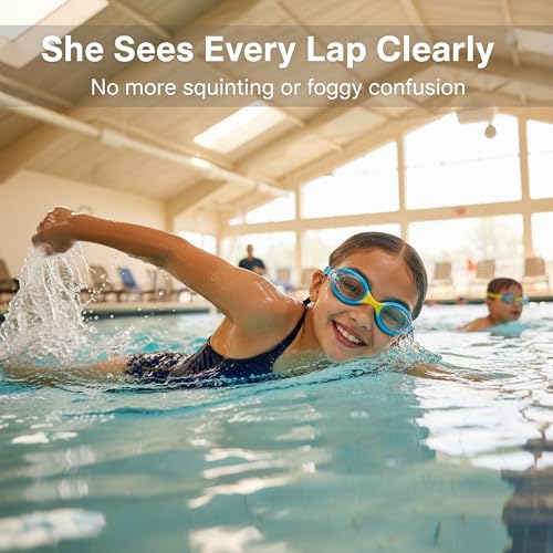 Seaflar Kids HD Anti-Fog Swimming Goggles: UV Protection | One-Piece Elastic Band | Silicone Gasket | Unisex (3-14 Years)