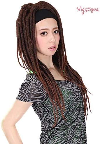 Wigs2you.com Japan Original Dreadlocks Half Wig Head Band Style W-821 Charcoal/Medium Auburn Tips