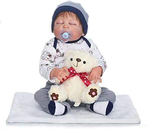 NKol Reborn Dolls Silicone Full Body Waterproof Lifelike Realistic Reborn Baby Doll, 22inch 56cm Weighted Anatomically Correct Boy Toys