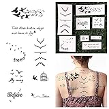 Tattify Assorted Bird Themed Temporary Tattoos - Fowl Play (Set of 16 Tattoos - 2 of each Style) - Individual Styles Available and Fashionable Temporary Tattoos