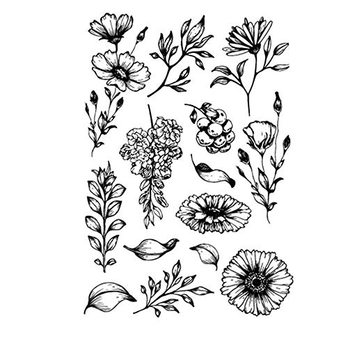 DIY Daisy Flowers Leaves Thanks Stamp Rubber Clear Stamp/Seal Scrapbook/Photo Album Decorative Card Making Clear Stamps - Thumbnail 4