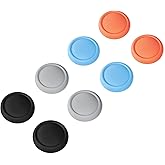 PlayVital Thumb Grips for Nintendo Switch 2, 8-Pack Silicone Joystick Caps for Joycon 2 Accessories, Comfort Thumbstick Grip Covers - Black & Gray & Blue & Orange