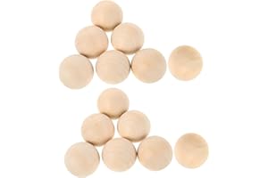 UPKOCH 15pcs Wooden Floor Hockey Balls No-Bounce Hardwood Mini Stickhandling Training Balls for Outdoor and Indoor Hockey Dri