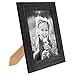 Americanflat 8x10 Rustic Picture Frame in Charcoal Black with Textured Wood and Polished Glass - Horizontal and Vertical Formats for Wall and Tabletop