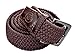 Anmengte Men Fabric Woven Reversible Elastic Stretch Braided Multicolor Buckle Leather Belt (One Size, Coffee)