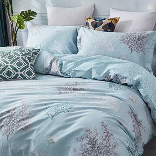 Brandream-Coastal-Beach-Bedding-Set-Queen-Size-100-Cotton-Duvet-Cover-Set-Nautical-Bedding-Set-Elegant-Tropical-Coral-Seashells-3-Piece-New-No-Comforter Brandream Coastal Beach Bedding Set Queen Size 100% Cotton Duvet Cover Set Nautical Bedding Set Elegant Tropical Coral…