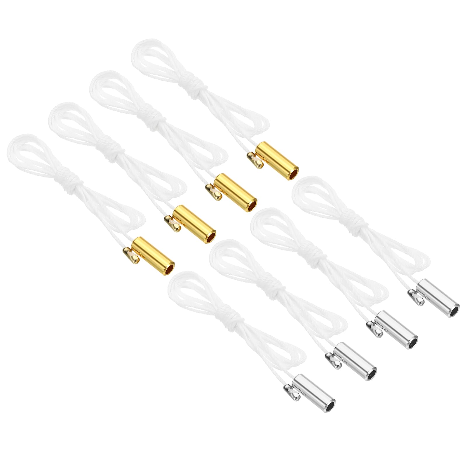 PATIKIL 1.5M 4.9ft Ceiling Pull Chain, 8 Pcs Pulls String Extender with Cylinder Pendant for Fan Light Chandelier Table Lamp Pulling Switch, 2 Colors