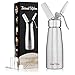 Professional Whipped Cream Dispenser – Reinforced Leak-Free Canister Optimized for Consistent Cream Quality – 1-Pint Whip Cream Maker Compatible with 8g N2O Chargers (Not Included)