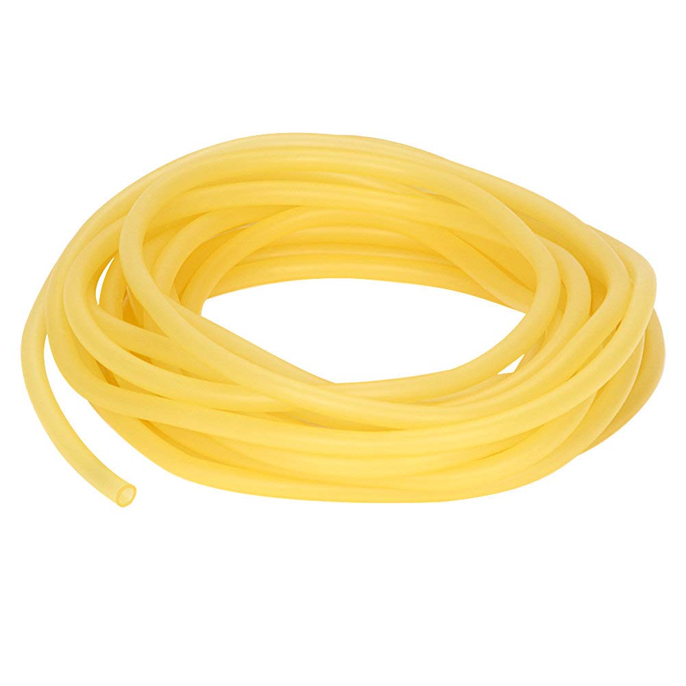StonyLab Rubber Tubing, Pure Latex Amber Tubing Natural Rubber Tube 3/8 inch (9 mm) OD 1/4 inch (6 mm) ID Highly Elastic and Strong (33 Feet - 10 Meter)