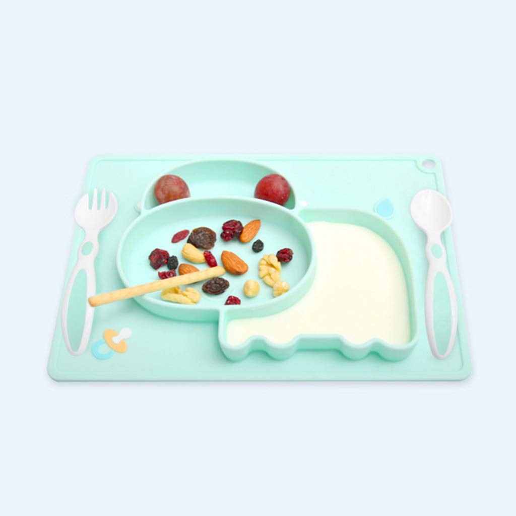Rose Plateau Enfant Repas Assiette Compartiment Manyo Assiette A Ventouse Pour Bebe Ventouse En Silicone Rectangulaire Vache De Dessin Anime Le Repas De Bebe Bebe Puericulture Dwteam In