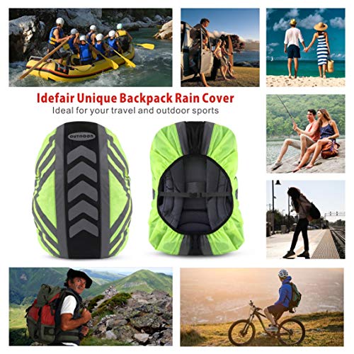 image for Idefair Backpack Rain Cover Waterproof Reflective Strip Design with An