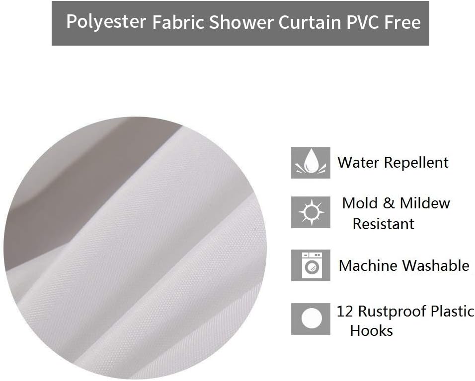Extra Long Fabric Shower Curtain Liner 72x78
