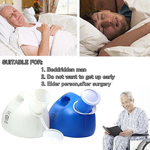 YUMSUM 2000ML Male Urinal Portable Mens Potty Pee Bottle Collector Travel Toliet (Blue)