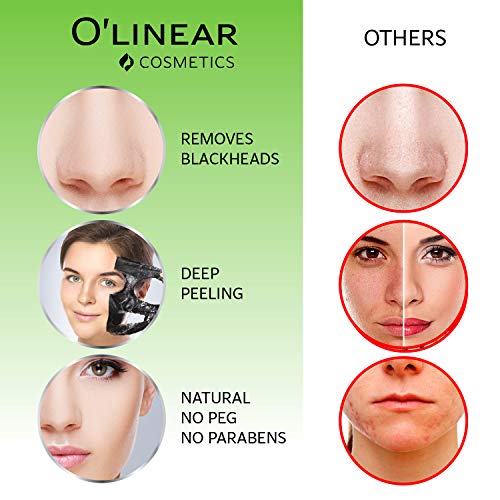 Black Charcoal Mask - Face Peel Off Mask with Organic Bamboo and Vitamin C - Deep Cleansing Pore Blackhead Removal and Purifying Black Mask for Men and Women