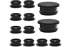 BOPOREAE 10 Pcs 26 mm Silicone Rubber Plugs Snap in Locking Hole Plugs for 1" Round Holes, Longer & Thicker Rubber Stoppers, Tube Pipe End Caps Bathtub Jet Covers, Waterproof Sealing Plugs, Black