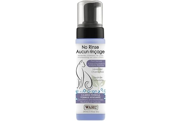 Wahl Canada No Rinse Shampoo for Cats, Calming Formula Shampoo in Lavender Chamomile, Freshens and Conditions The Coat, Water