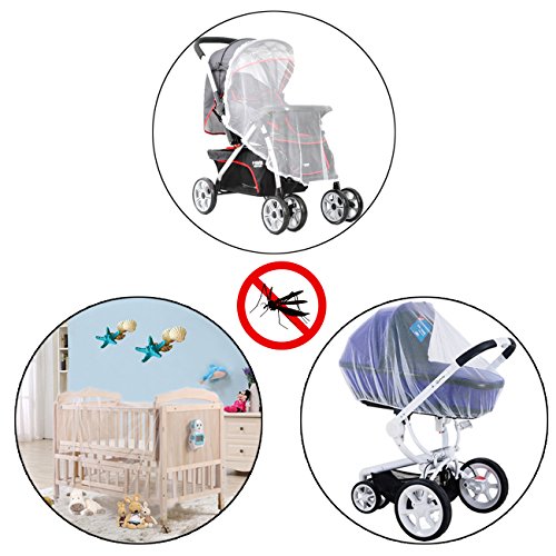 2 PCS NETTING 2 Ways Usage:1)Outdoor Baby Stroller Bug Net for Strollers Pushchair Mosquito Insect Shield Net Safe Infants Protection Mesh 2)Bug Net For Crib Bed Craddle - Thumbnail 4